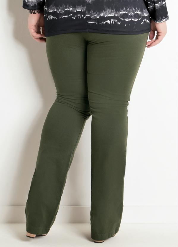 calça plus size verde militar