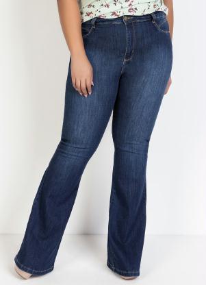 Cal�a (Jeans) Flare com Bordado Sawary Plus Size