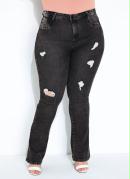 Cal�a Cinza Boot Cut Super Lipo Sawary Plus Size