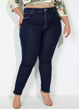 Cal�a (Jeans) Cigarrete Desfiada Plus Size Sawary