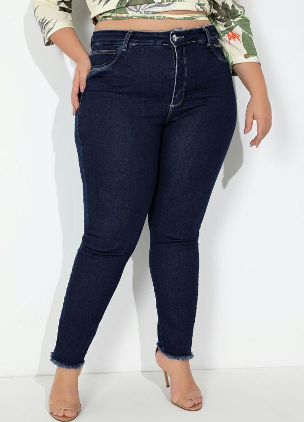 Cal�a (Jeans) Cigarrete Desfiada Plus Size Sawary