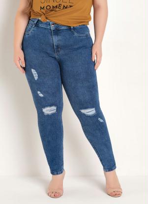 Cal�a (Jeans) Cigarrete Destroyed Plus Size Sawary