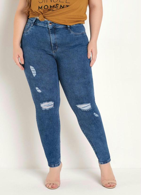 Cal�a (Jeans) Cigarrete Destroyed Plus Size Sawary