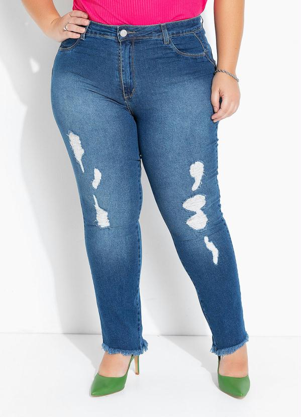 Calça (Jeans) Cigarrete Sawary Plus Size Calça (Jeans) Cigarrete Sawary Plus Size