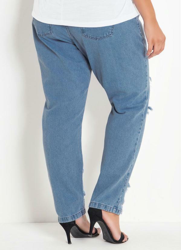 calça jeans boyfriend feminina plus size