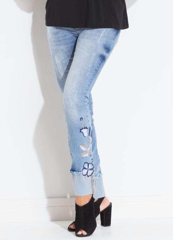 calça jeans feminina bordada com strass