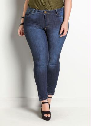 Cal�a Jeans Sawary Modelo Legging Plus Size (Azul)