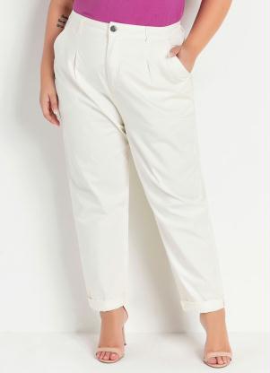 Cal�a Mom (Off White) com Pregas Plus Size