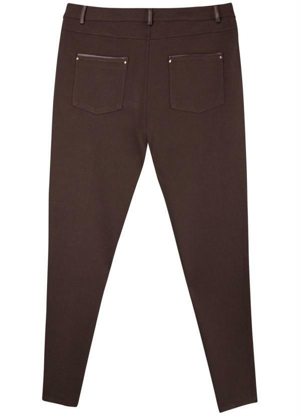 Calça Marrom Feminina em Malha Interlock - Malwee Adulto