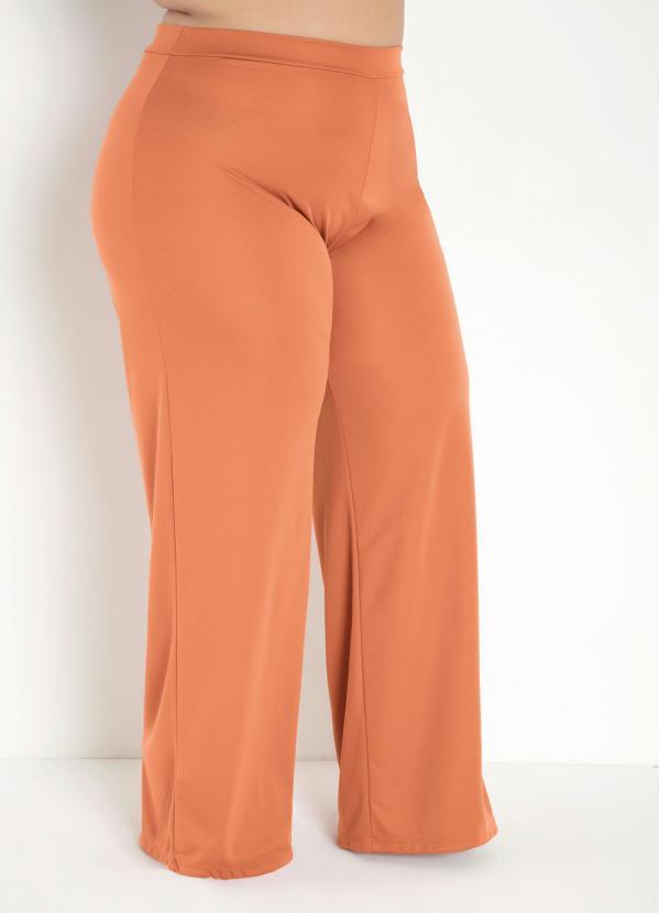 Calça (Caramelo) Pantalona com Elástico Plus Size Calça (Caramelo) Pantalona com Elástico Plus Size
