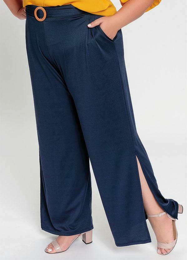 Cal�a Pantalona (Azul) com Fendas nas Laterais