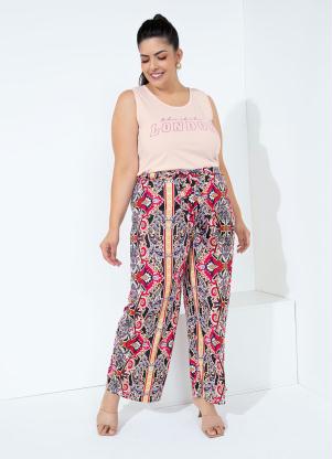 Cal�a Pantalona Cropped (Arabescos) Plus Size