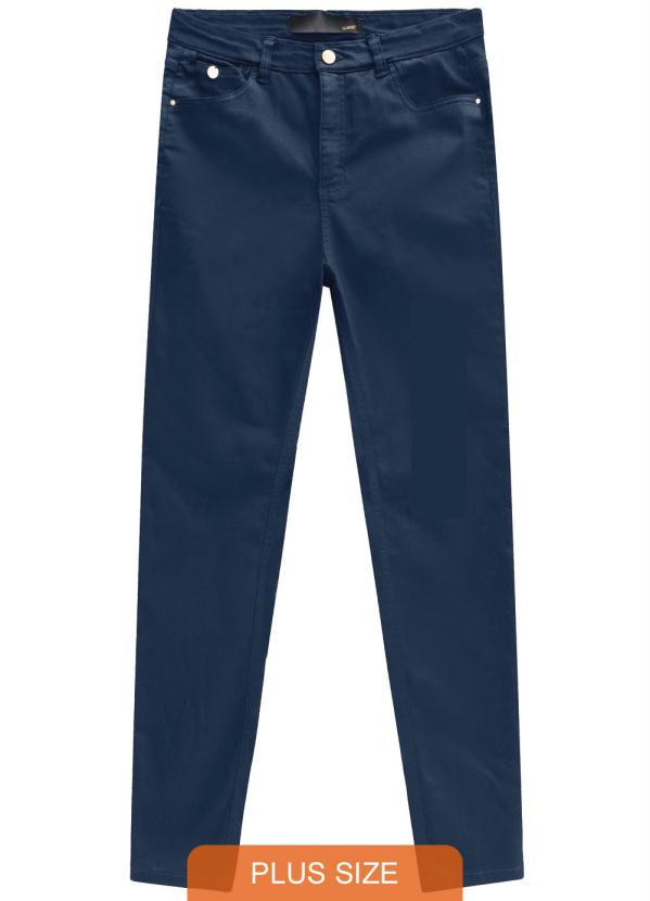 calça de sarja azul marinho feminina