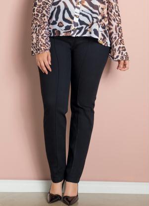 Calça Skinny (Preta) com Botões Plus Size Calça Skinny (Preta) com Botões Plus Size