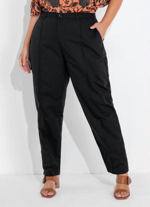 Calça (Preta) em Sarja Texturizada Plus Size Calça (Preta) em Sarja Texturizada Plus Size