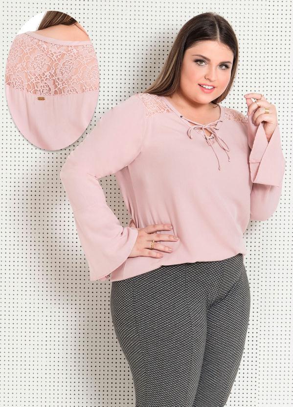 blusa plus size manga sino