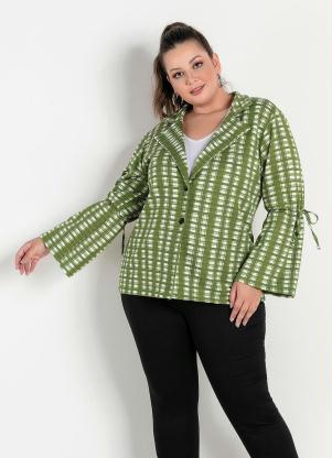 Blazer (Xadrez Verde) com El�stico Plus Size