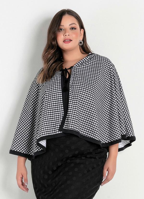 Capa com Capuz (Xadrez Preto) Plus Size