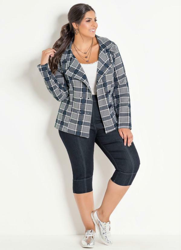 blazer xadrez plus size