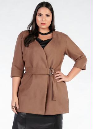 Casaco Plus Size (Bege) de Camur�a