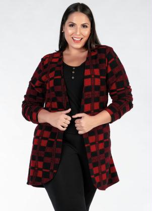 Casaco Plus Size (Xadrez) Alongado