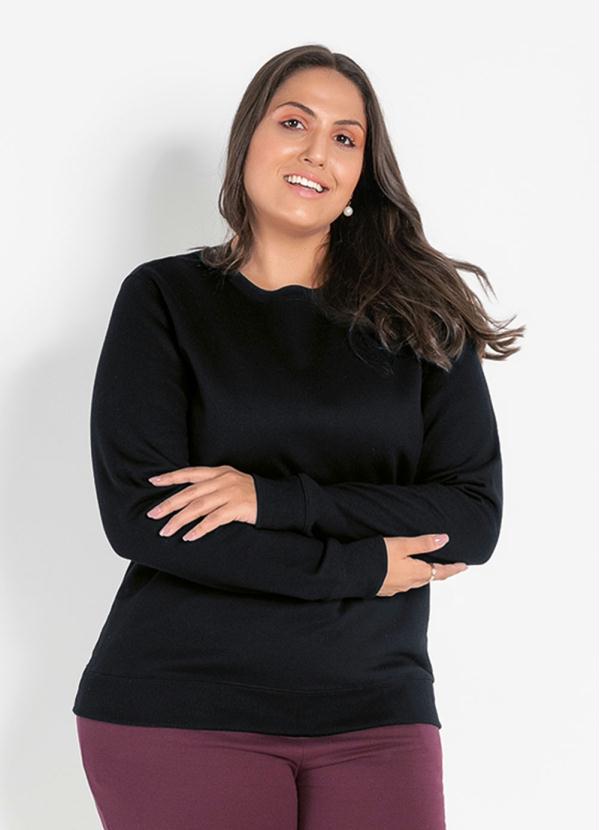Casaco (Preto) Plus Size Básico Casaco (Preto) Plus Size Básico