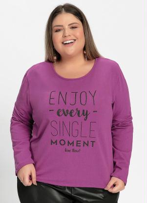Casaco (Roxo) com Estampa Brilhante Plus Size Casaco (Roxo) com Estampa Brilhante Plus Size