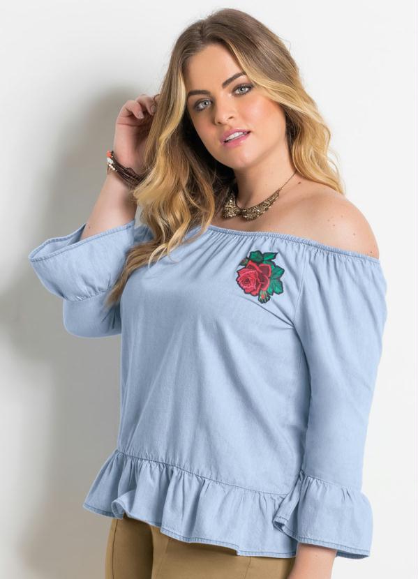 blusa ciganinha jeans