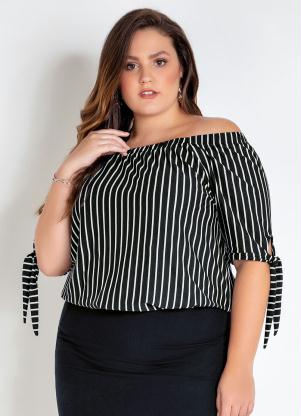 Blusa Ciganinha Plus Size (Listrada)