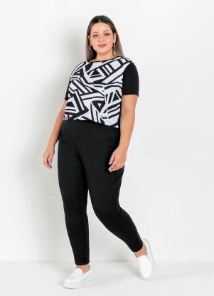 Conjunto (Abstrato Branco e Preto) Plus Size Conjunto (Abstrato Branco e Preto) Plus Size