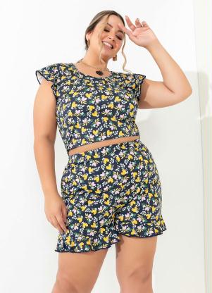 Conjunto (Corações) de Blusa e Short Plus Size Conjunto (Corações) de Blusa e Short Plus Size