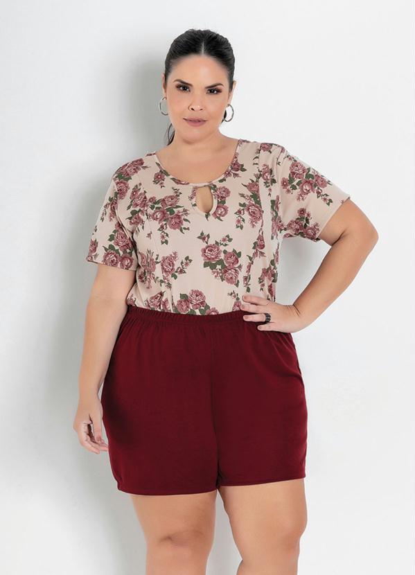 Conjunto (Floral e Bordô) Plus Size Conjunto (Floral e Bordô) Plus Size