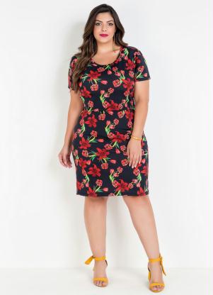 Conjunto Plus Size Cropped e Saia Lápis (Floral) Conjunto Plus Size Cropped e Saia Lápis (Floral)