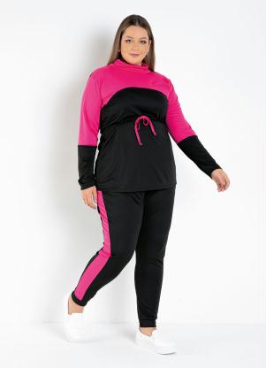 Conjunto (Preto e Pink) Plus Size