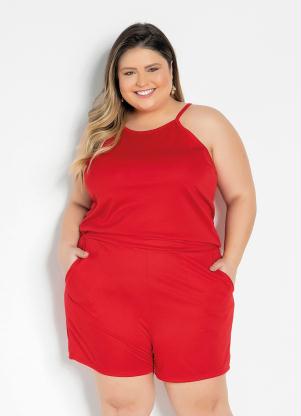 Conjunto (Vermelho) com Blusa e Short Plus Size Conjunto (Vermelho) com Blusa e Short Plus Size