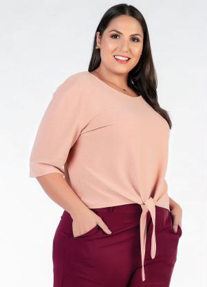 Blusa Plus Size (Rosê) com Amarração Blusa Plus Size (Rosê) com Amarração