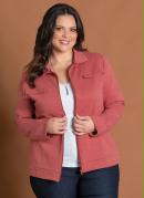 Casaco Ferrugem com Z�per Plus Size Marguerite