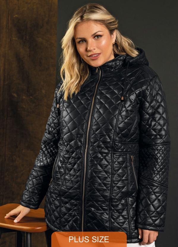 Casaco com capuz feminino plus size Clearance
