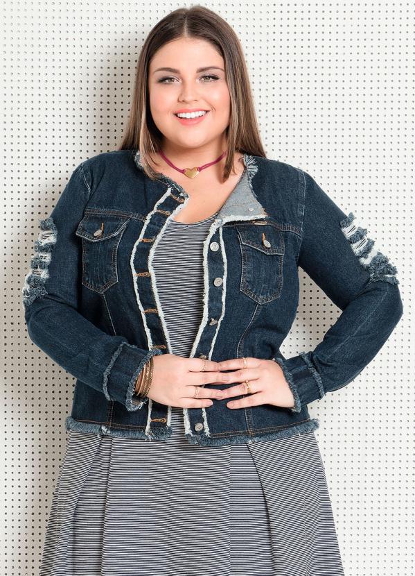 jaqueta jeans plus