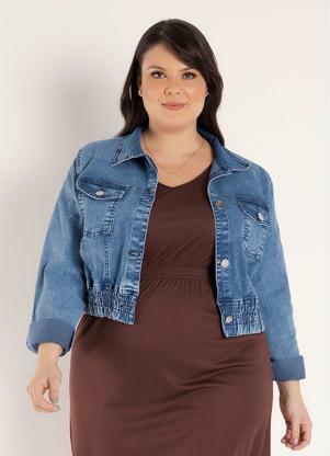 Jaqueta (Jeans) com L�stex Plus Size