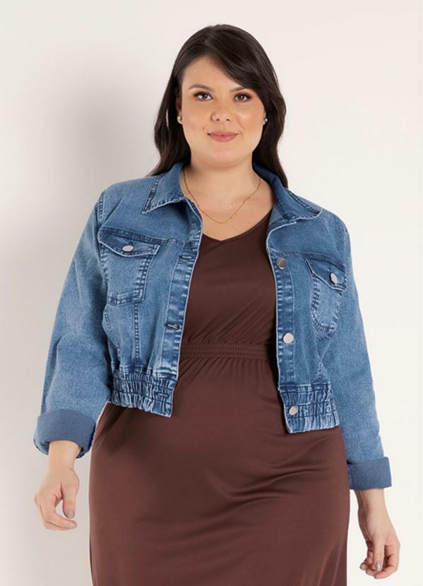 Jaqueta (Jeans) com L�stex Plus Size