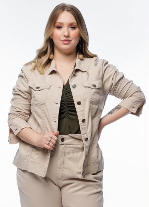 Jaqueta Plus Size (Caqui) Sarja