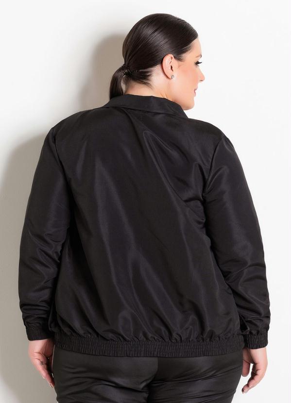 jaqueta tactel feminina preta