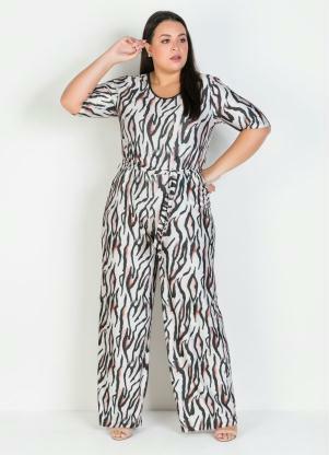 Macac�o Plus Size (Animal Print) Longo