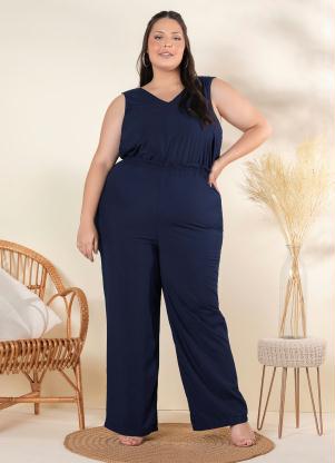 Macac�o Plus Size (Marinho) com El�stico