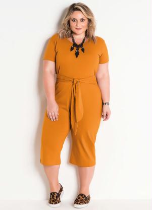 Macac�o com Amarra��o (Caramelo) Plus Size