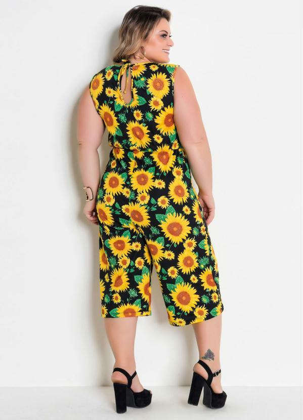 vestido de girassol plus size