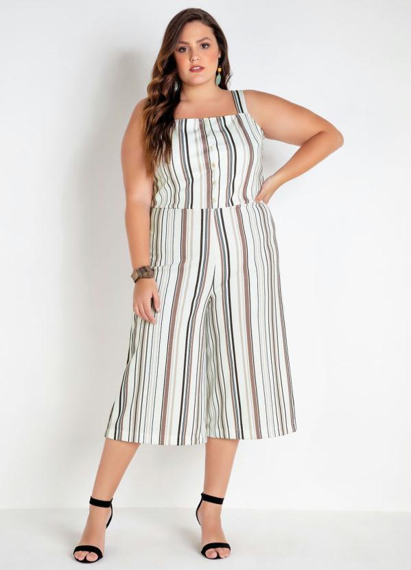 macacão branco plus size