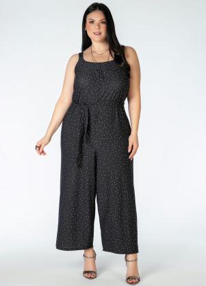 Macac�o Plus Size (Preto Po�)