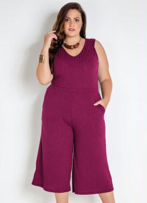 Macac�o Plus Size (Vinho) Pantacourt